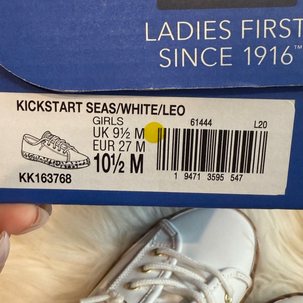 NEW Kids Keds White Sneakers with Leopard Accents - Picture 10 of 10